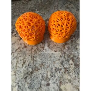 Voronoi Style 3D Print Orange Pumpkin Hold Battery Powered Candle 3D Print Set